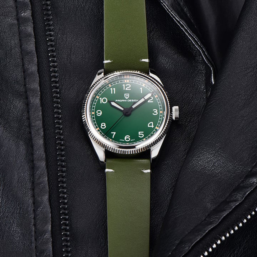 large Часы мужские Pagani Design PD-1765 Silver-Green-Green 1